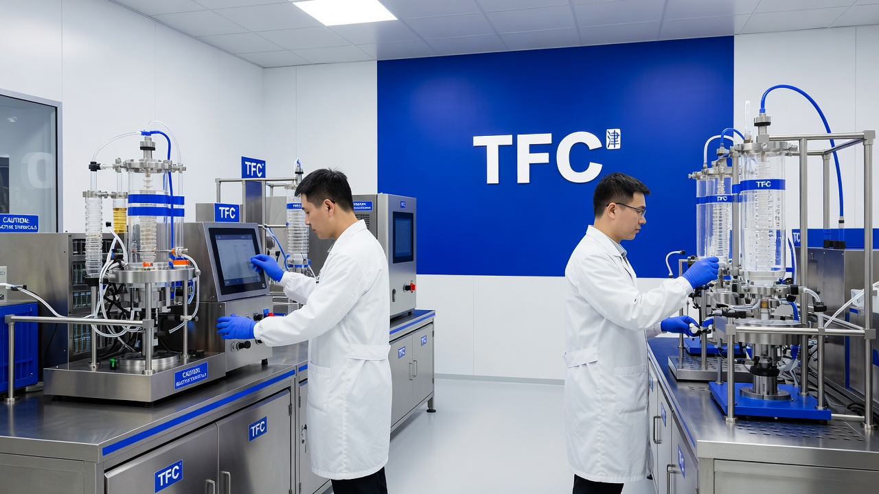Peptide synthesis in progress at the TFC production line